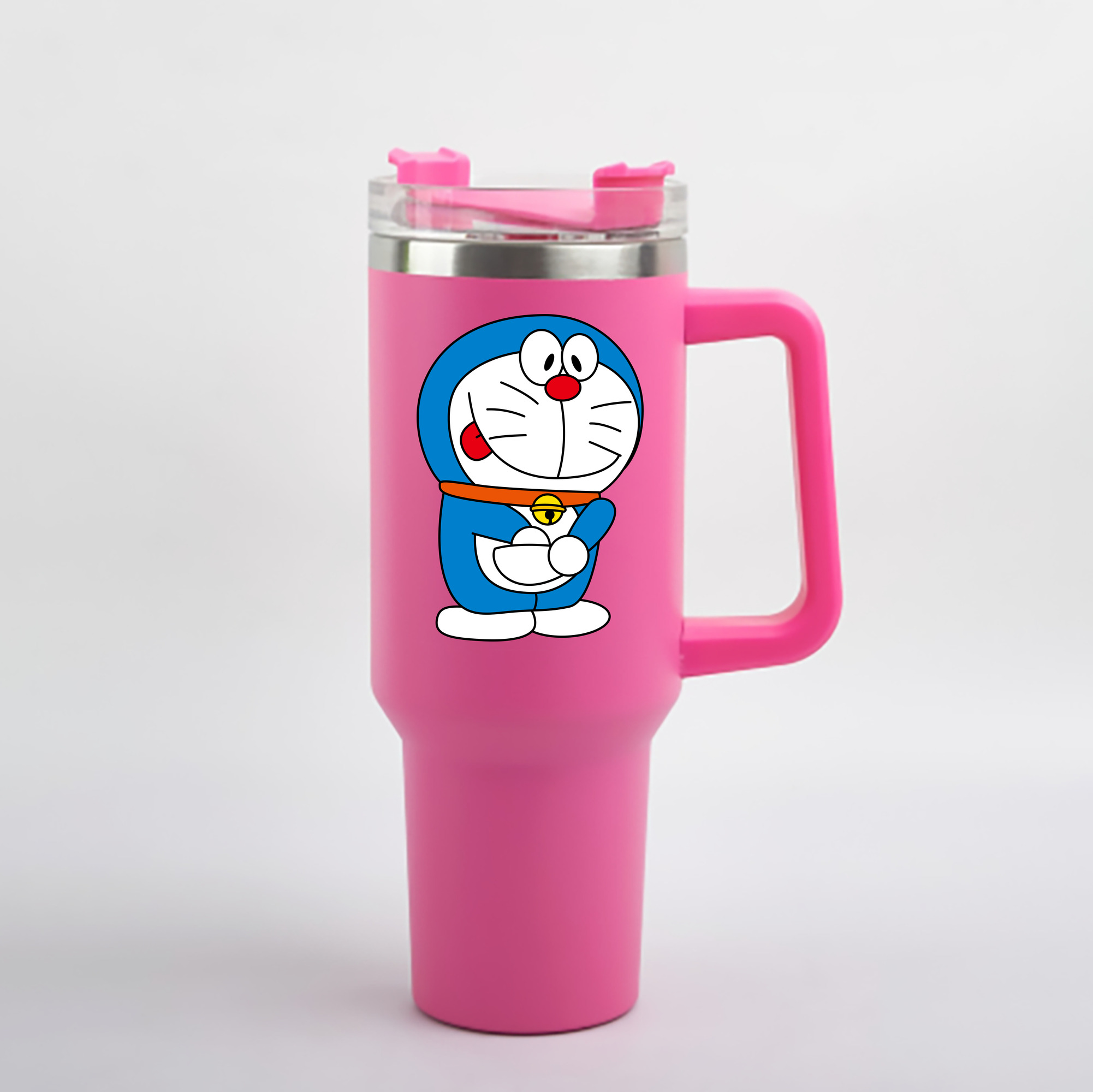 （画像用） ドラえもん Doraemon 1200mL車用タンブラー - クリスタルステッカー（プラスチックストロー付き）